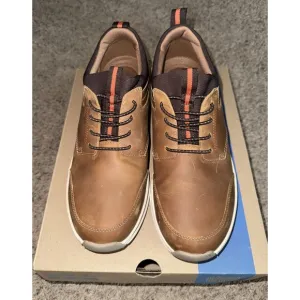 Clarks Men's Motion Trek EZ Dark Tan Leather 26179452 Size 10