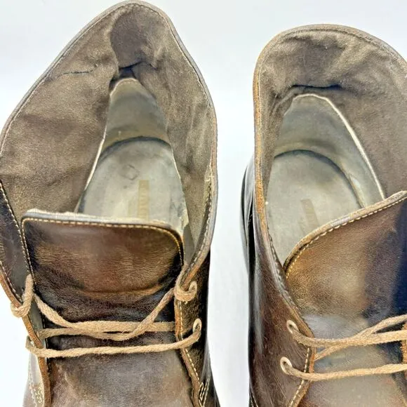 CLARKS ORIGINALS MEN'S SHOES 12 Brown Desert Boot Evo Beeswax Leather Chukka