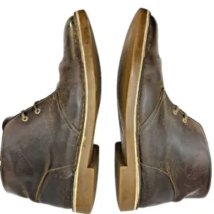 CLARKS ORIGINALS MEN'S SHOES 12 Brown Desert Boot Evo Beeswax Leather Chukka