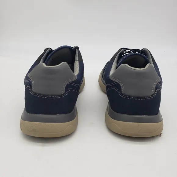 Clarks Shoes Mens 8.5 Votta Edge Blue Canvas Low Top Oxford Sneakers