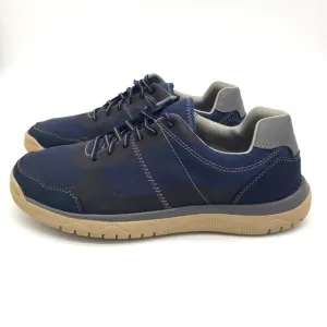 Clarks Shoes Mens 8.5 Votta Edge Blue Canvas Low Top Oxford Sneakers