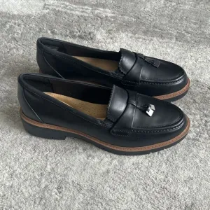 Clarks Westlynn Bella Black Loafers Shoes Womens 9 Leather Ulitmate Comfort