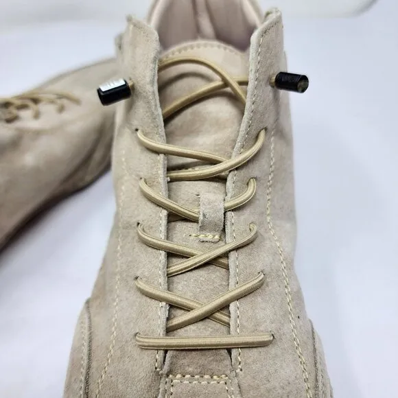 Clohoo Mens Beige Tan Leather High Top Shoes Size 10 US / 44 Euro NEW