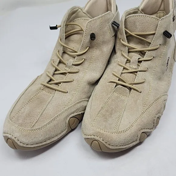 Clohoo Mens Beige Tan Leather High Top Shoes Size 10 US / 44 Euro NEW