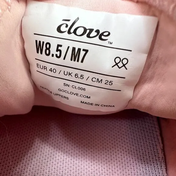 Clove Classic Sneakers Pink 8.5 Women 7 Men Healthcare Worker Shoes