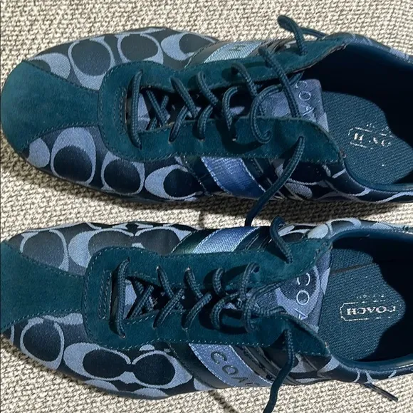 Coach Blue Sneakers Sleek Low-Top Design, with box, tissue paper and care guide