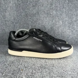 Coach Clip Low Top Sneaker Mens 10 Black Leather Shoes