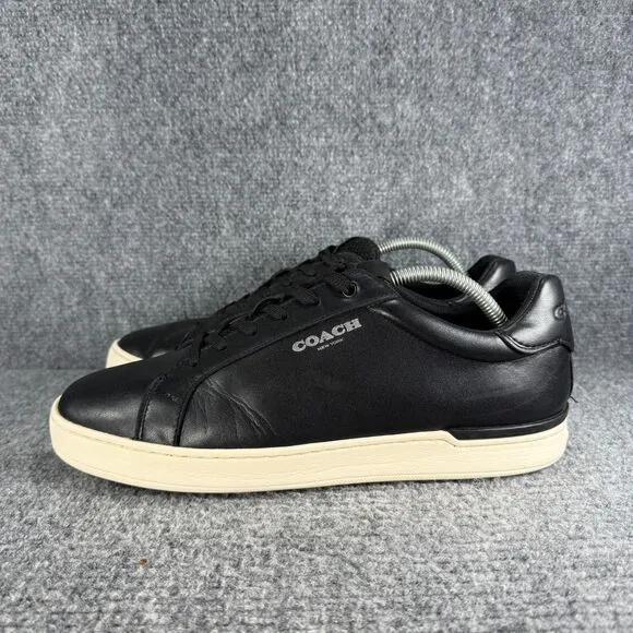 Coach Clip Low Top Sneaker Mens 10 Black Leather Shoes
