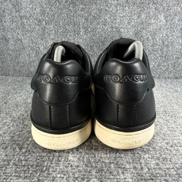 Coach Clip Low Top Sneaker Mens 10 Black Leather Shoes