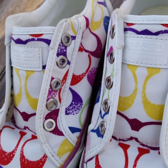 Coach Colorful Logo Low Top Sneakers