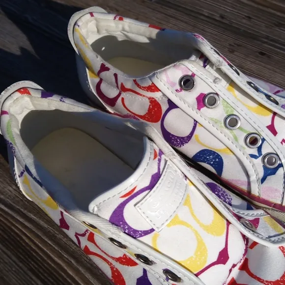 Coach Colorful Logo Low Top Sneakers