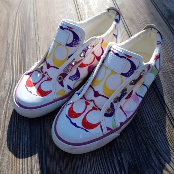 Coach Colorful Logo Low Top Sneakers