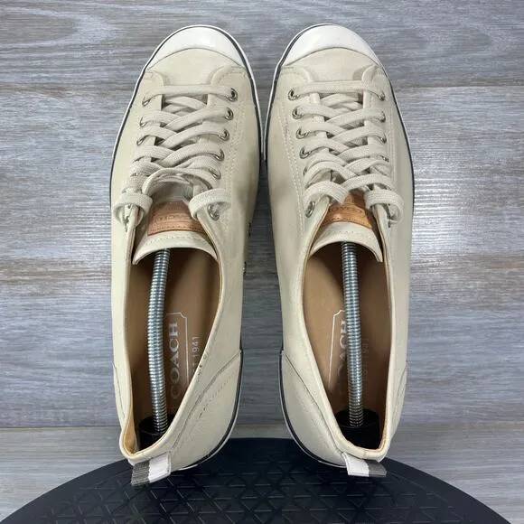 Coach Men’s Alex White Leather Low Top Sneakers Size 13