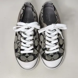 Coach Shoes Womens 5BCasual Signature shoes  GreySilver Low Top Lace Up
