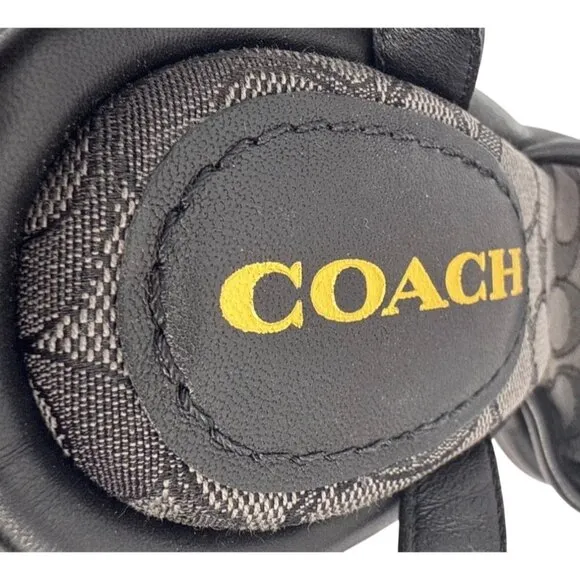 COACH women's Quincey Black Leather Ankle Wrap Buckle Sandal Size 7.5