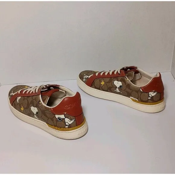 Coach X Peanuts Clip Low Top Sneaker CF162 Size 8.5D 8.5 D Women's 10 - 10.5