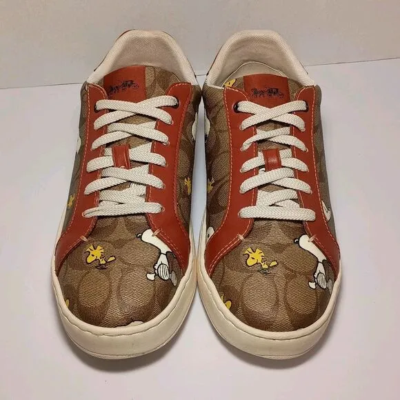Coach X Peanuts Clip Low Top Sneaker CF162 Size 8.5D 8.5 D Women's 10 - 10.5