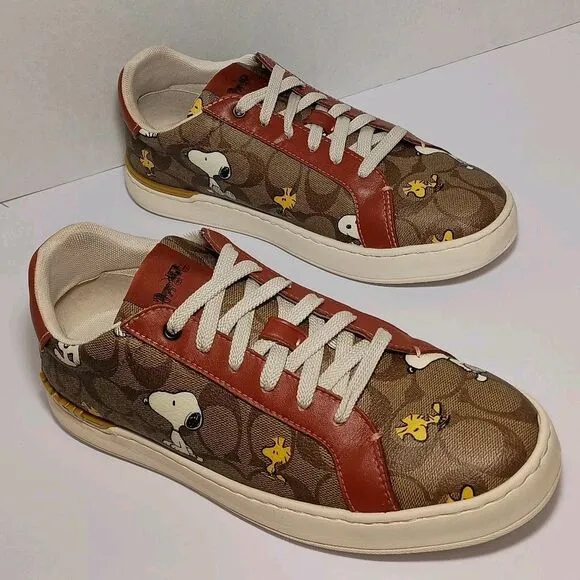 Coach X Peanuts Clip Low Top Sneaker CF162 Size 8.5D 8.5 D Women's 10 - 10.5