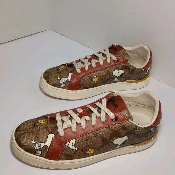 Coach X Peanuts Clip Low Top Sneaker CF162 Size 8.5D 8.5 D Women's 10 - 10.5