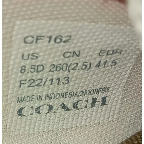 Coach X Peanuts Clip Low Top Sneaker CF162 Size 8.5D 8.5 D Women's 10 - 10.5