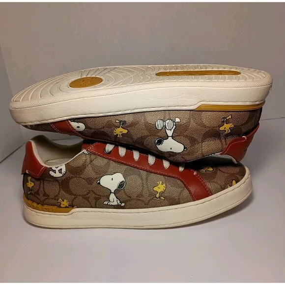 Coach X Peanuts Clip Low Top Sneaker CF162 Size 8.5D 8.5 D Women's 10 - 10.5