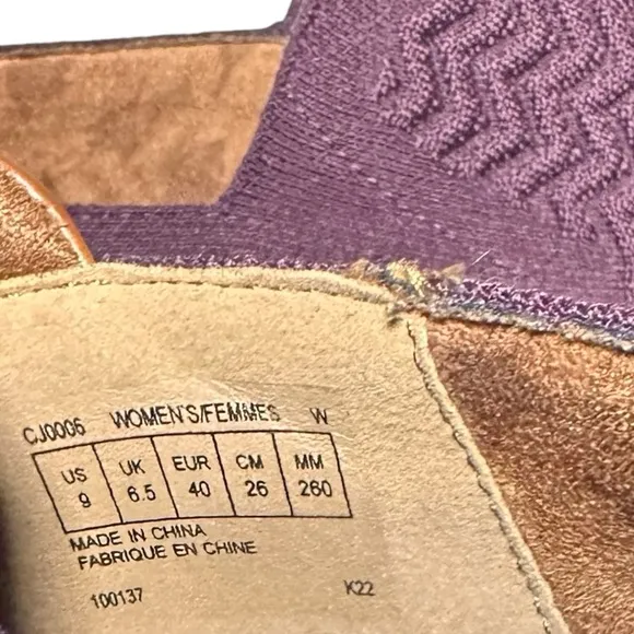 Cobb Hill Womens Camryn Eggplant Purple Slip On Knit Loafers Shoes‎ size 9