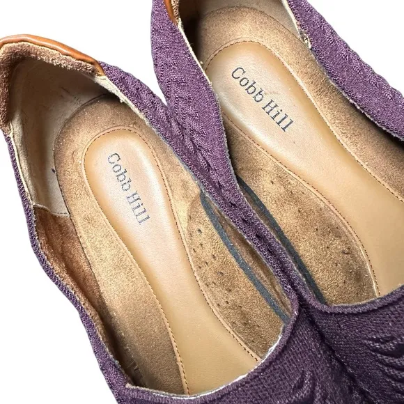 Cobb Hill Womens Camryn Eggplant Purple Slip On Knit Loafers Shoes‎ size 9