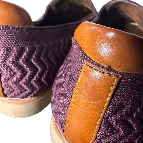 Cobb Hill Womens Camryn Eggplant Purple Slip On Knit Loafers Shoes‎ size 9
