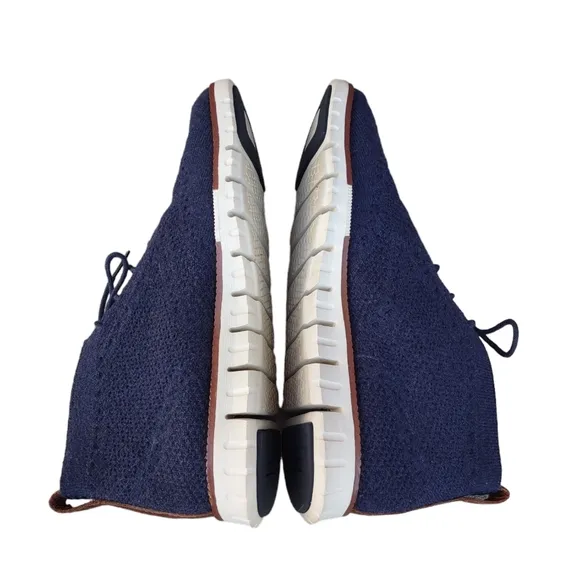 Cole Haan 8.5 Stitchlite Zero Grand Blue Knit Woven Oxford Shoes C29427
