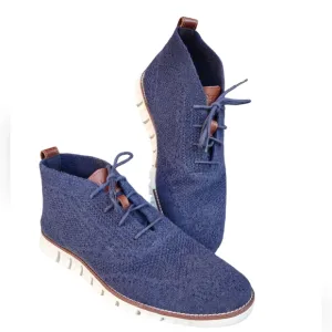 Cole Haan 8.5 Stitchlite Zero Grand Blue Knit Woven Oxford Shoes C29427