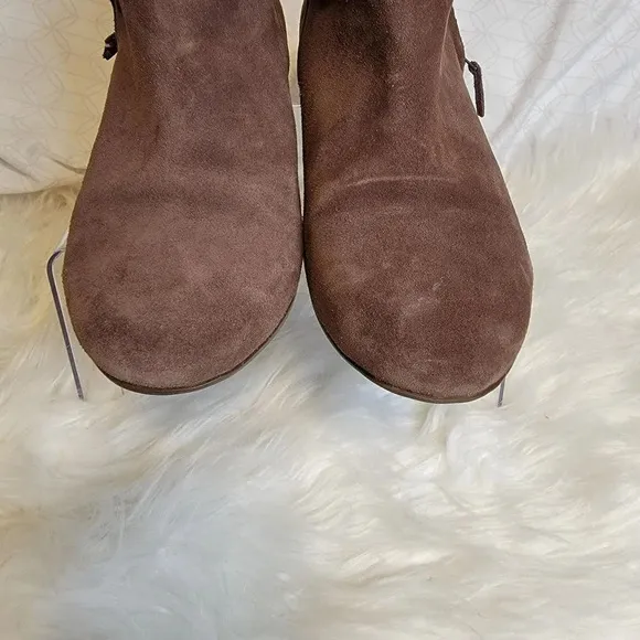 COLE Haan Callie Women's Size 10.5 B Waterproof Brown Suede Ankle Booties Shoes