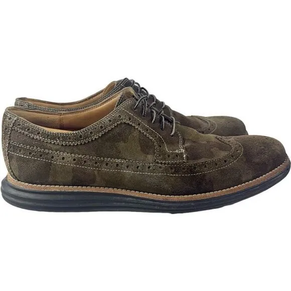 Cole Haan Lunargrand Wingtip ‘Camo’ Suede Size 10