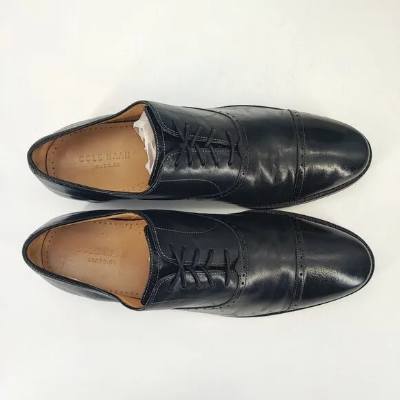 Cole Haan Men’s Jay Grand Cap Oxford Leather Black Shoes Size 11.5