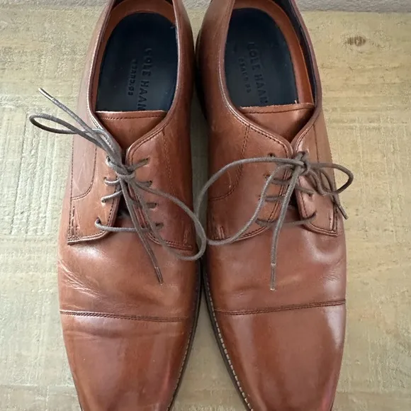 Cole Haan Men’s Lenox Hill‎ Cap Toe Oxford British Tan Leather Shoes 12 M
