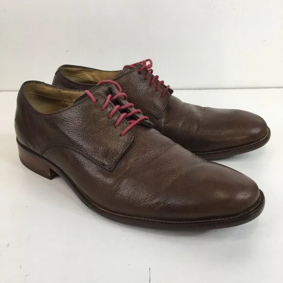 Cole Haan Mens Williams Derby C12660 Pebbled Leather Brown Shoes Size 8.5M