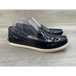 Cole Haan Pinch Weekender D42840 Women's 7.5 Blue Patent Leather Penny Loafer