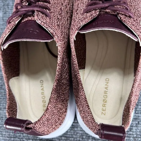 Cole Haan Shoes Womens 8 B ZeroGrand Stitchlite Oxford Sneakers Pink Lightweight