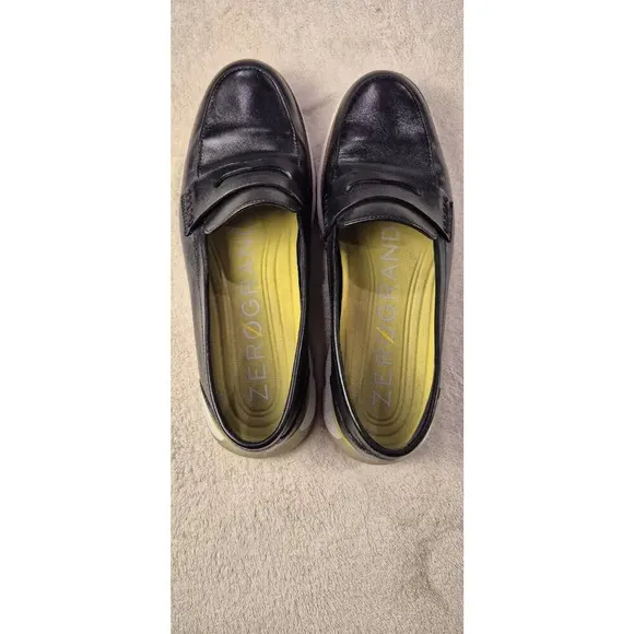 Cole Haan Women's Shoes 4. Zerogrand Loafer Black Sulphur Leather Size 8.5 B