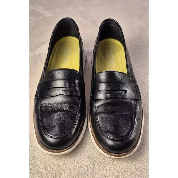 Cole Haan Women's Shoes 4. Zerogrand Loafer Black Sulphur Leather Size 8.5 B