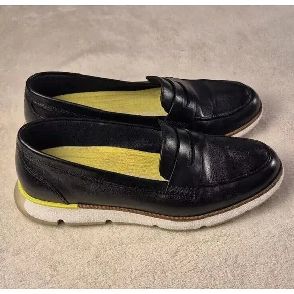 Cole Haan Women's Shoes 4. Zerogrand Loafer Black Sulphur Leather Size 8.5 B