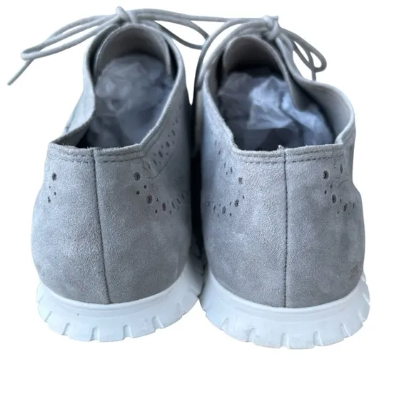 Cole Haan Womens Zerogrand Gray Suede Oxfords Shoes 10