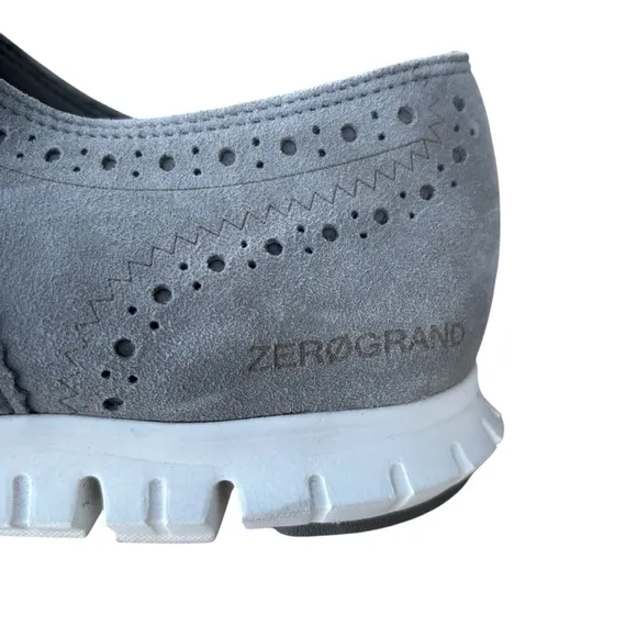 Cole Haan Womens Zerogrand Gray Suede Oxfords Shoes 10