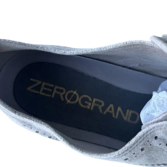 Cole Haan Womens Zerogrand Gray Suede Oxfords Shoes 10
