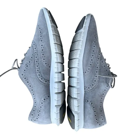 Cole Haan Womens Zerogrand Gray Suede Oxfords Shoes 10