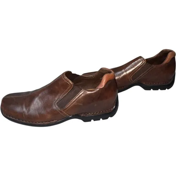 Cole Haan Zeno Leather Square Toe Loafer Shoes Slip On Brown Men's Size US 8M