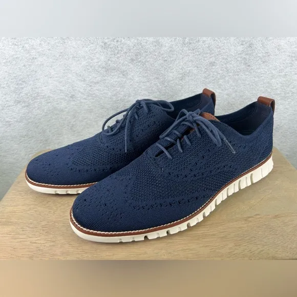 Cole Haan ZeroGrand Stitchlite Wingtip Navy Blue C24947‎ Hybrid Shoes Men 11.5