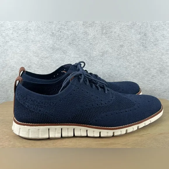 Cole Haan ZeroGrand Stitchlite Wingtip Navy Blue C24947‎ Hybrid Shoes Men 11.5