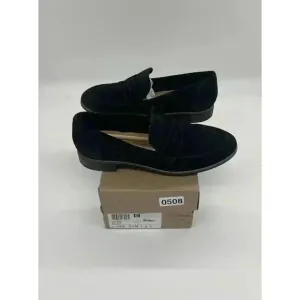 COLLECTION BY CLARKS COMFORT BLACK‎ SUEDE WOMENS SLIP ON LOAFERS SHOES 9.5