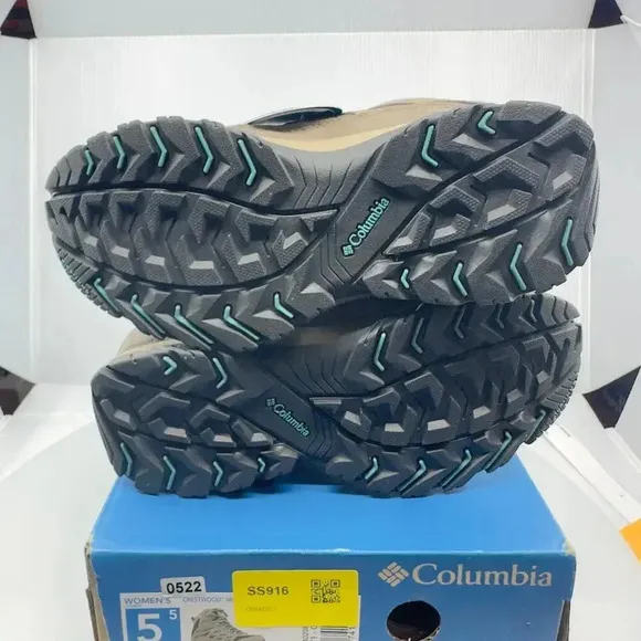 Columbia Womens Boots Crestwood Mid Top Waterproof Hiking Shoes Gray Size 5.5