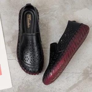 Comfortable Soft Bottom Breathable Non-slip Elders Grandma Middle-aged And Elderly Leather Shoes